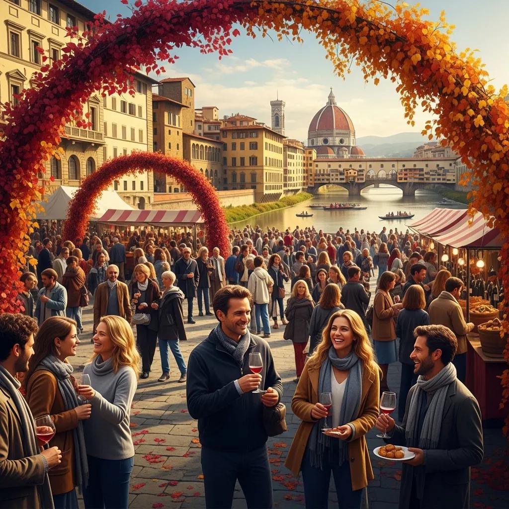 Autumn grape harvest festival in Florence, highlighting local culture and fall colors