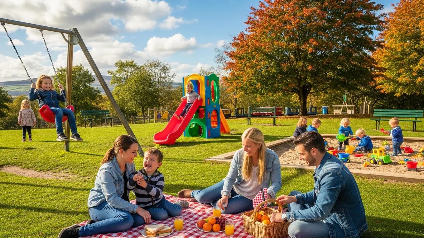 Families enjoying Whin Park in Inverness, emphasizing family-friendly attractions and activities