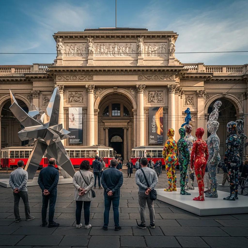 Pinacoteca di Brera showcasing visitors and art installations