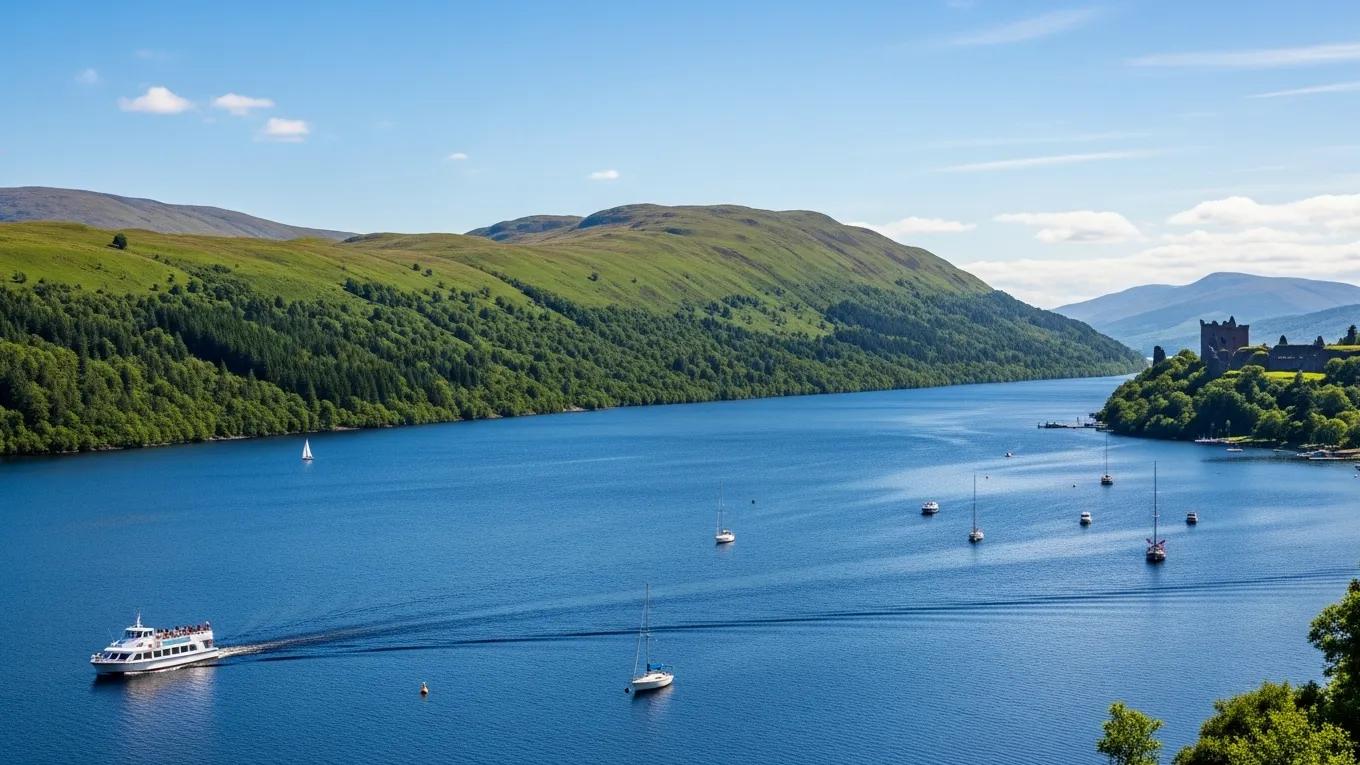 Scenic view of Loch Ness in Inverness, highlighting outdoor adventures and historical exploration