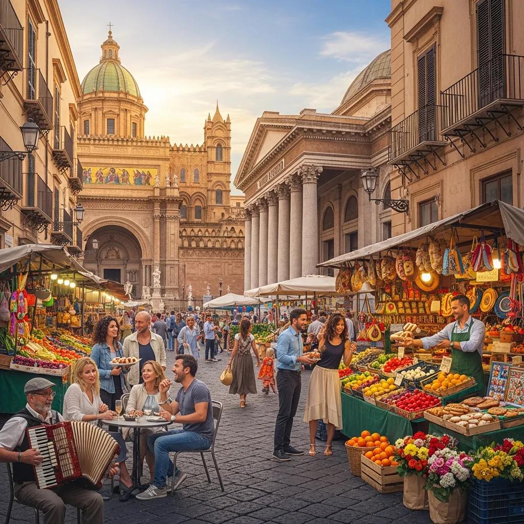 Street view of Palermo showcasing historical architecture and local life